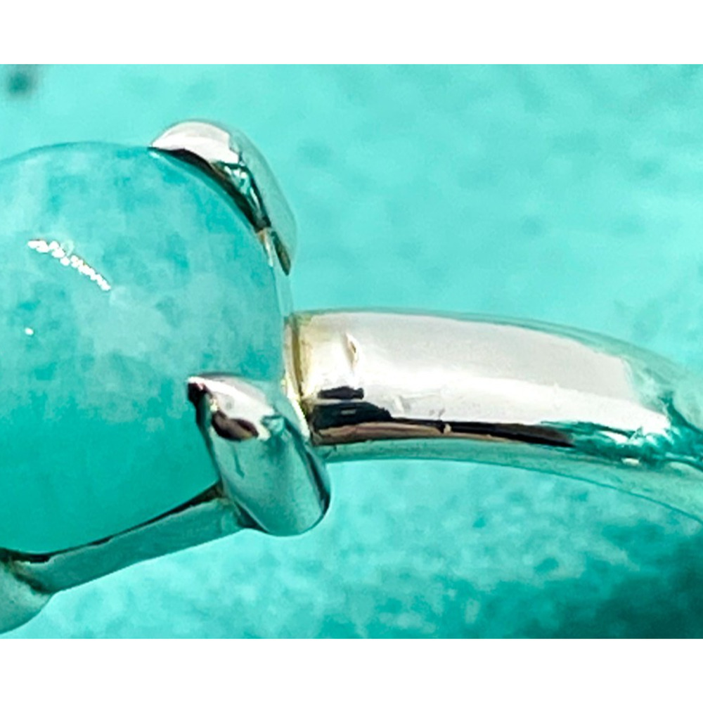 Tiffany & Co. Paloma Picasso 7mm Amazonite Sugar Stacks Ring - Size 6.75 - Picture 3 of 16